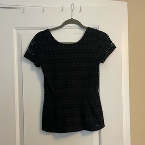 Peplum black top